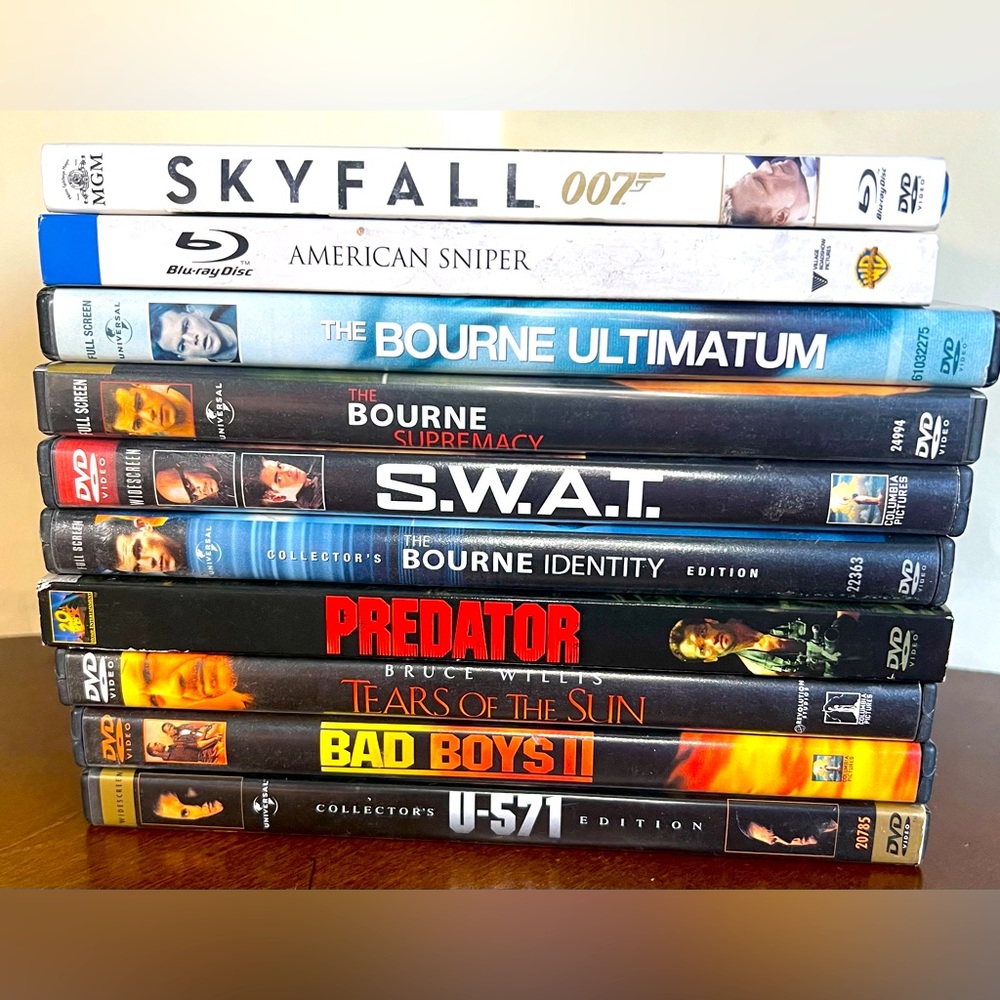 Lot of 10 MOVIES! 8 DVD’s & 2 BLU-RAY’S, Action, Adventure, fun, date night
